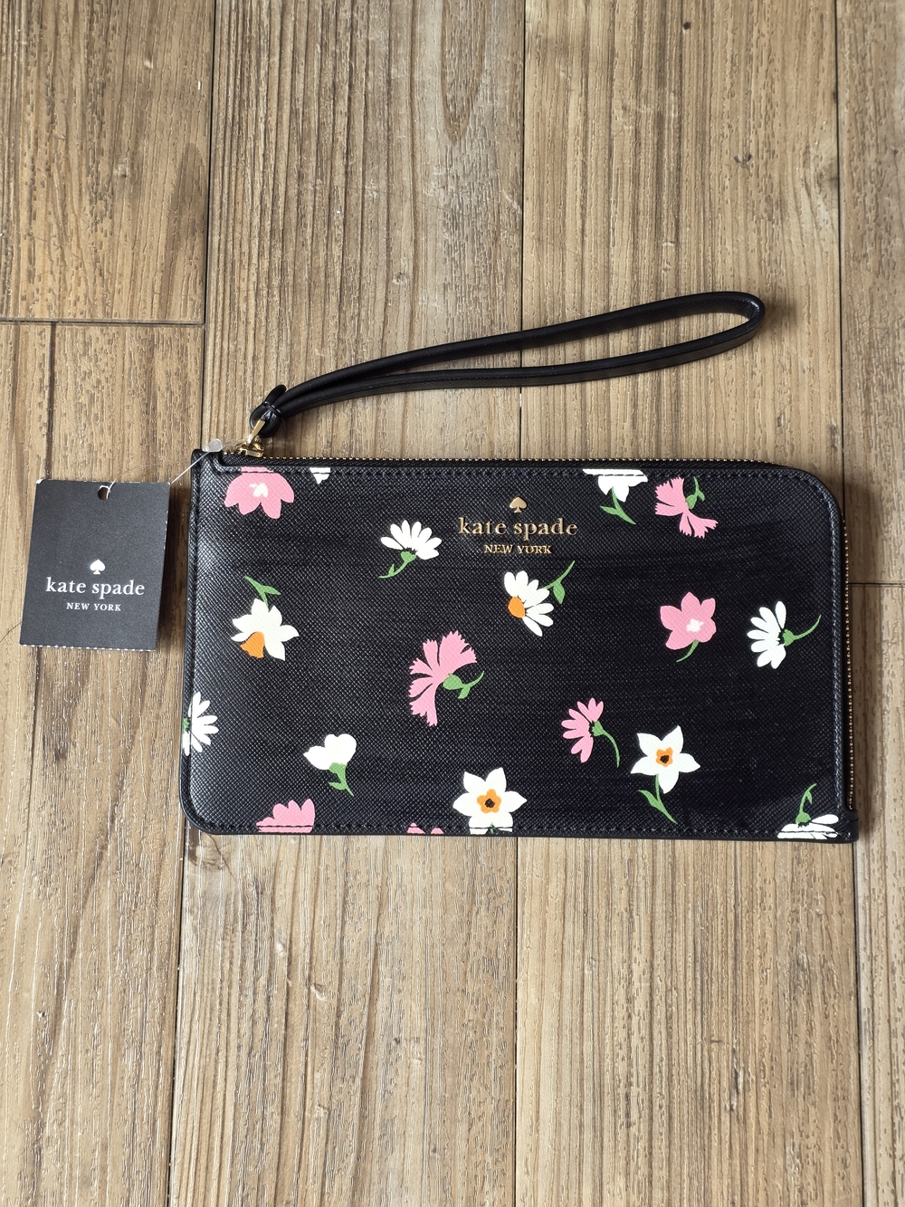 Kate Spade Lucy Floral Waltz Medium L-Zip Wristlet